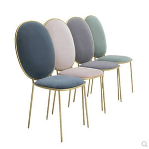 <span class=keywords><strong>Chaise</strong></span> de salle à manger en métal nordique avec dossier, design minimaliste moderne pour salon et chambre à coucher - Product Image 5