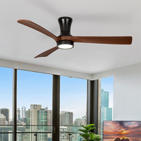 Ventilateur de plafond LED moderne en gros de 42/52 pouces avec télécommande, pales en plastique pour la maison, ventilateurs de plafond modernes avec éclairage