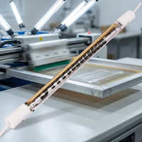 Tube chauffant infrarouge en fibre de carbone semi-doré pour machine de sérigraphie 110V 380V 400W 1200W Longueur totale personnalisable