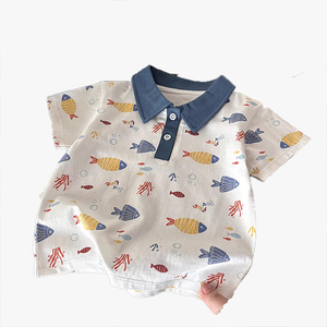 Nueva Camiseta Polo de Manga Corta para Niños, Algodón Puro, Ropa de Verano para Niños, Camiseta de Una Pieza para Niñas, Ropa Polo para Bebés - Product Image 5