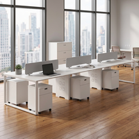 Ensemble de bureaux de travail en cubicle pour employés, postes informatiques 6 places avec cloisons, mobilier de bureau moderne personnalisable