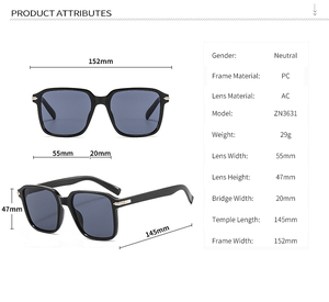 Gafas de <span class=keywords><strong>sol</strong></span> cuadradas de la vieja escuela, gafas de <span class=keywords><strong>sol</strong></span> para hombre, fabricante vintage, gafas con montura UV400 óptica, gafas para mujer, gafas para conducir - Product Image 4