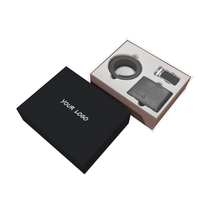 Caja de Regalo de Cartón Reciclable Negra Personalizada, Caja de Embalaje de Lujo para Cinturones, Carteras y Joyas