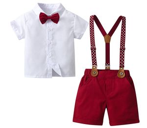 Ensemble d'Été Garçon 1-6 Ans pour Mariage, avec T-shirt en Coton Imprimé Étoiles, Bretelles et Short Uni – Tenue pour Enfants et Tout-petits - Product Image 3