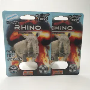 Пустая полная упаковка, пластиковые 3D-карты Crazy Rhino King для мужчин, таблетки для улучшения секса, капсула 00 #, упаковка для таблеток носорога