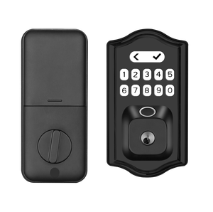 Serrure de porte intelligente, entrée sans clé avec empreinte digitale, mot de passe et accès Bluetooth, finition <span class=keywords><strong>nickel</strong></span> brossé - Product Image 3