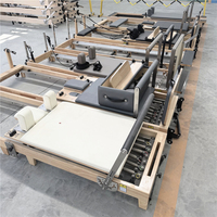 Reformer de Pilates Plegable de Madera de Roble, Portátil, Ajustable, Máquina de Pilates para Entrenamiento de Equilibrio con Altura de Piernas Ajustable