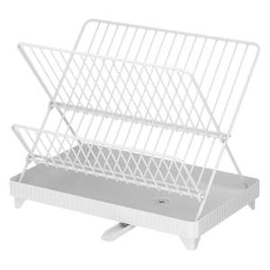 ชั้นวางจานครัวแบบสองชั้น HDL พร้อมถาดรองน้ำทรงสี่เหลี่ยม สำหรับจัดเก็บบนเคาน์เตอร์ ใช้ในครัวเรือน - Product Image 4