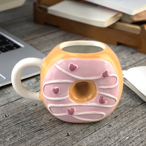 Taza de Cerámica Creativa, Linda y Femenina en Forma de Donut con un Alto Nivel de Estética y Estilo Ins, Taza de Café para Oficina - Product Image 2