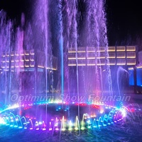 Optimum Show - Sistema de Bomba de Agua SS 304 para Fuentes de Agua con Jets Danzantes y Control DMX, Luces RGB, Decoración Circular para Supermercados, 2 Años de Garantía