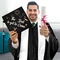 Ensemble de robe de graduation mate avec casquette à pompon étole produit de collège de lycée pour sublimer l'impression de logo personnalisé de cadeau de graduation