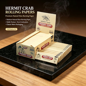 Papier à rouler Hermit Crab King Size 108x44mm 32 feuilles Combustion lente naturelle 50 carnets - Product Image 5