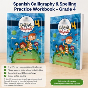 Cuaderno de Escritura en <span class=keywords><strong>Español</strong></span> Educativo, 4 Colores, Encuadernación Perfecta, Laminado Brillante, Libro de <span class=keywords><strong>Ejercicios</strong></span> - Product Image 1