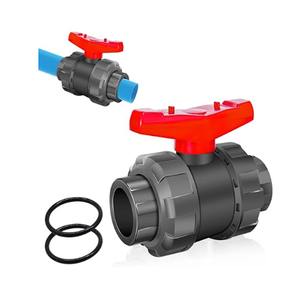 Vanne à boisseau sphérique à double union en <span class=keywords><strong>PVC</strong></span> pour l'agriculture, 1-1/2 pouces - 150 psi - Schedule <span class=keywords><strong>40</strong></span> - Socket ASTM pour piscine, raccordement de tuyaux - Product Image 2