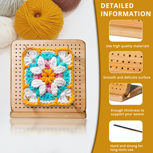 <span class=keywords><strong>Planche</strong></span> <span class=keywords><strong>de</strong></span> <span class=keywords><strong>blocage</strong></span> en bois <span class=keywords><strong>de</strong></span> 18 mm pour macramé, tricot et <span class=keywords><strong>crochet</strong></span>, kit <span class=keywords><strong>de</strong></span> couture avec crochets en acier pour projets et cadeaux - Product Image 2