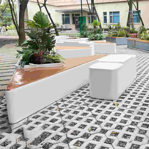 Salon d'extérieur artistique résistant aux UV en FRP pour restaurant, cour extérieure - Product Image 5