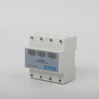 Sélecteur de phase automatique triphasé AORDIC 63A 100A 3P+N avec affichage numérique de la tension et du courant, rail DIN ATS