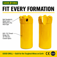 Foret de forage Jumbo Drifter Rig, filetage T51, 127 mm, foret à boutons sphériques standard en carbure de tungstène pour l'exploitation minière