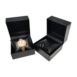 Groothandel Op Maat Logo Bedrukt Luxe Opberglederen Doos UV-Coating Horloge Retail Productverpakking Met Stevige Constructie