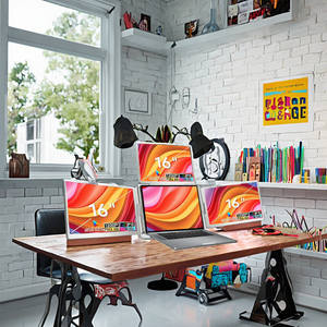 16 אינץ משולש נייד fhd 1920x1200, ips 100% srgb, קלט <span class=keywords><strong>USB</strong></span>-C, עבור פרודוקטיביות & בידור - Product Image 5