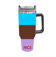Mug de voyage isotherme en acier inoxydable personnalisé Androgyne Gay Rainbow de 40 oz avec poignée robuste, idéal pour les trajets en véhicule et les pauses thé au bureau