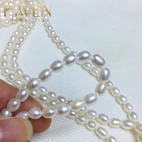 Perles d'eau douce naturelles, collier de perles d'eau douce naturelles, perles de riz d'eau douce, collier de perles naturelles, perles pour la fabrication de bijoux