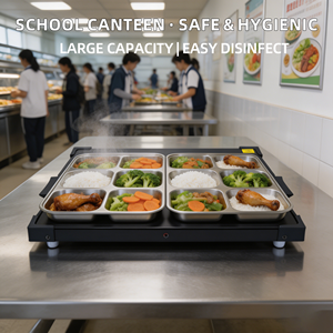 Calentador de Comida para Cantina Escolar, Gran Capacidad 715x446mm, Vidrio Templado Higiénico, 24H Continuo, Seguro y Anti-Escaldaduras para el Almuerzo de Estudiantes - Product Image 1
