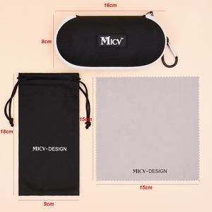 לוגו מותאם אישית רב-נקי לוגו זכוכית נייר תיבת משקפי שמש אווה תיק סט משקפיים & תיק - Product Image 2