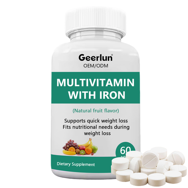 Customized Brand Vitamin with Iron Supplement Support Weight Loss Boosts Immunity Multivitamin Tablets