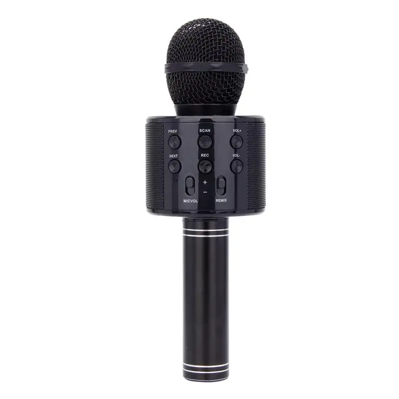 WS-858 Factory Mobile phone karaoke Wireless home Microphone with Home Party Karaoke With BT Speaker MIC Support TF/USB/MP3