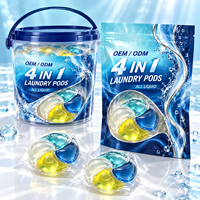 Capsules de lessive liquide 4 compartiments de 12g, emballage en sachet, vente en gros pour importateurs, distributeurs et détaillants