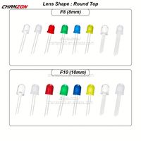 Chanzon 3mm 5mm 8mm 10mm IR Led Diode électroluminescente lampe Dip tête ronde haut émetteur infrarouge récepteur 840nm 850nm 940nm 950nm