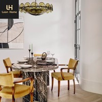 Meubles de salle à manger au design moderne et élégant, table à manger ovale en marbre, meubles de villa, projet de table à manger