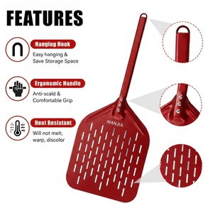 Pala per <span class=keywords><strong>Pizza</strong></span> in Alluminio OEM ODM <span class=keywords><strong>Rossa</strong></span>, Certificata FDA LFGB, Spatola per <span class=keywords><strong>Pizza</strong></span> Personalizzabile in Colore e Manico, Pala Rettangolare per Girare la <span class=keywords><strong>Pizza</strong></span> - Product Image 3