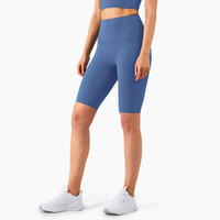 Fileté personnalisé femme nue taille haute pêche hanches sport Fitness survêtement Yoga Shorts ensemble pour les femmes