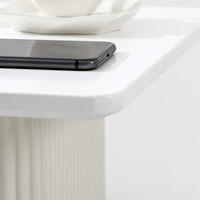 Meubles de salon pour maison moderne Table basse carrée en MDF blanc nordique avec base en plastique