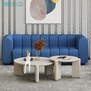 Nordic Creative Leisure Modern Fabric Office & Living Room Couch Wood <b>Frame</b> <b>Sofa</b> Set for Home & Reception Use - Product Image 2