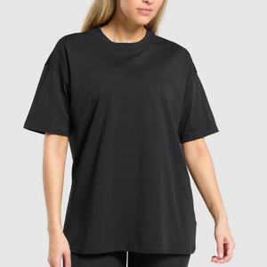 เสื้อยืดคอกลมทรงหลวมสำหรับผู้หญิง ผ้าฝ้ายแท้ สีพื้น สามารถสั่งทำได้ ทรงหลวมสำหรับเสื้อยืดผู้หญิง - Product Image 4