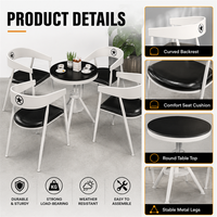 Ensemble table et chaises rondes de style café, structure en fer, mobilier de bistrot pour restaurant, bar, café, hôtel, projet commercial – Vente directe usine