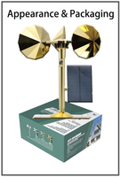 Système de dissuasion d'oiseaux solaire réglable en ABS de haute qualité, étanche et écologique, double répulsif pour animaux de ferme