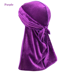 Chapeaux à capuche en velours <span class=keywords><strong>Durag</strong></span> coloré Hip Pop pour homme - Product Image 1