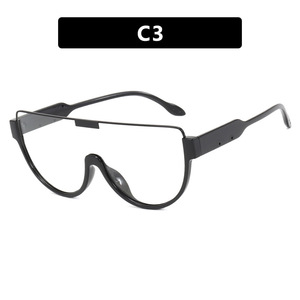 Lunettes <span class=keywords><strong>de</strong></span> <span class=keywords><strong>soleil</strong></span> tendance pour adultes, monture large monobloc, verres UV400, pour femmes à visage large (effet amincissant), marron, style street style, pour hommes, très tendance - Product Image 6