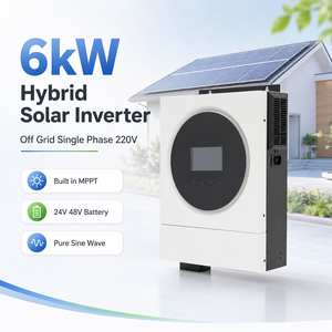 Système solaire hors réseau monophasé 6 kW 220 V avec MPPT intégré pour batterie 24 V 48 V, stockage domestique, onduleur à onde sinusoïdale pure, alimentation de secours VMIV 6 kW TWIN 6k - Product Image 5
