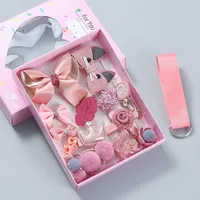 YANYE 18 PIÈCES/ENSEMBLE Gris, Accessoires pour cheveux doux pour enfants et bébés, comprenant des nœuds, des couronnes, des pinces à cheveux à pression et des barrettes, pour filles et femmes, en coffret cadeau
