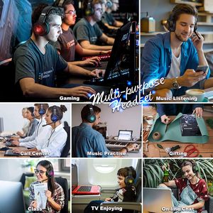 Auriculares <span class=keywords><strong>ONIKUMA</strong></span> <span class=keywords><strong>K19</strong></span> RGB con luz LED, sonido envolvente 7,1, cancelación de ruido, auriculares con micrófono para juegos para o PS4 PS5 XBOX PC Gamer - Product Image 3