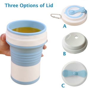 Gobelet pliable personnalisé, tasse à café réutilisable en silicone pliable, gobelet de voyage en silicone pour l'extérieur, gobelet à eau chaude et froide avec couvercle - Product Image 2