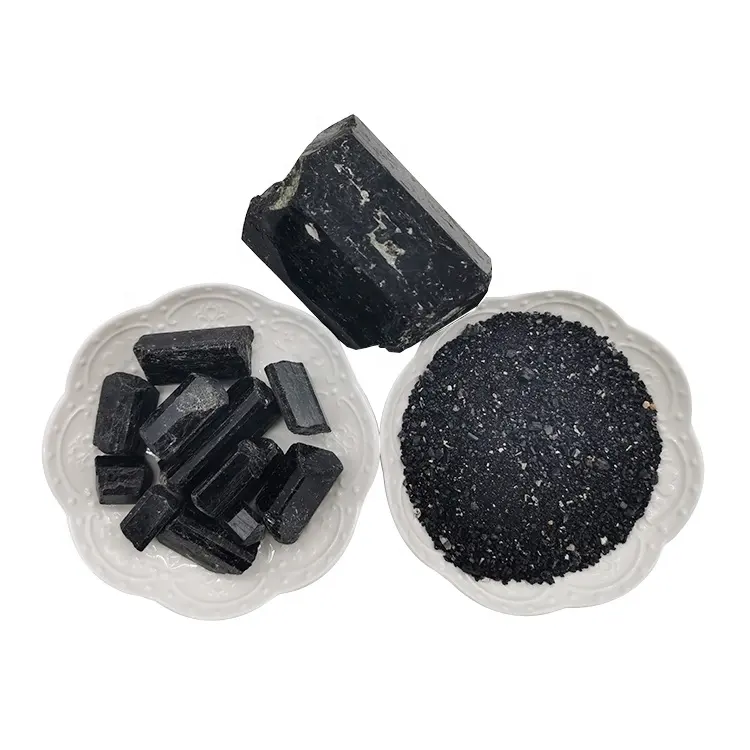 Natürliche hochwertige Pariba Turmalin Kristall schwarz Turmalin Stein schwarz weiß Turmalin Pulver in loser Schüttung verkaufen