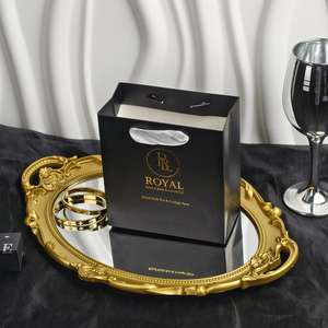 Sac cadeau en papier kraft blanc de luxe, impression personnalisée de votre logo, option de poignée personnalisable pour l'achat, élégant et personnalisé - Product Image 6