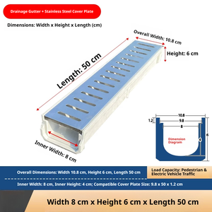 Les fossés de drainage finis en résine composite HESUN H16 conviennent aux canaux de drainage en forme de U, aux grilles d'égout et aux grilles de drainage des eaux pluviales. - Product Image 2