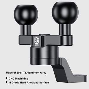 Base de fixation pour rétroviseur en aluminium avec deux billes en TPU de 1 pouce, trous de fixation de 10 mm, compatible avec les supports RAM taille <span class=keywords><strong>B</strong></span>, moto, mobile - Product Image 5